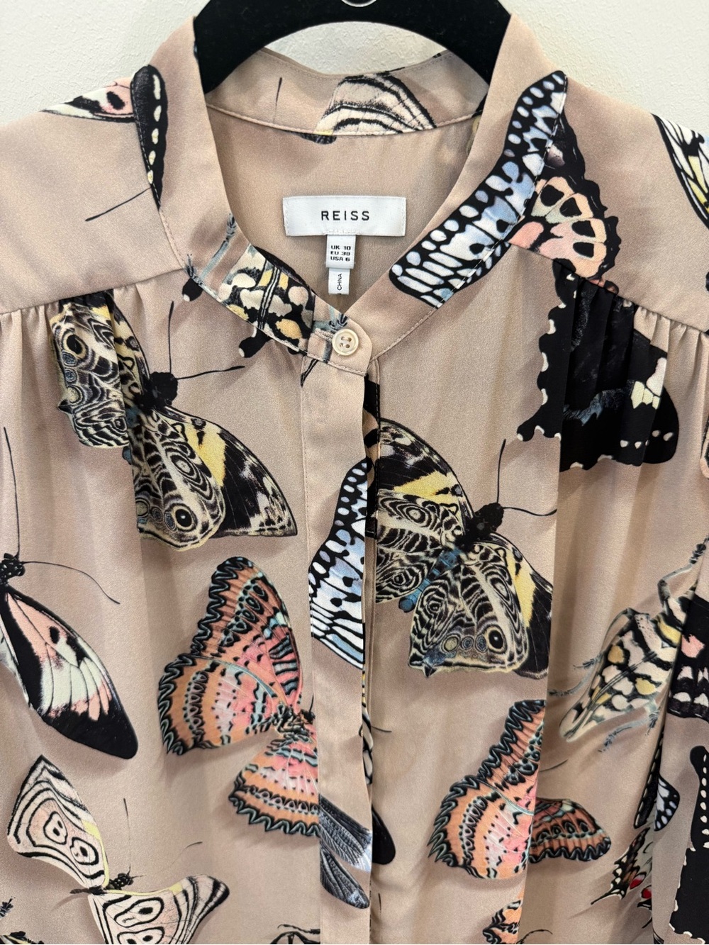 Reiss Nouela Butterfly-Print Blouse - Picture 2 of 3